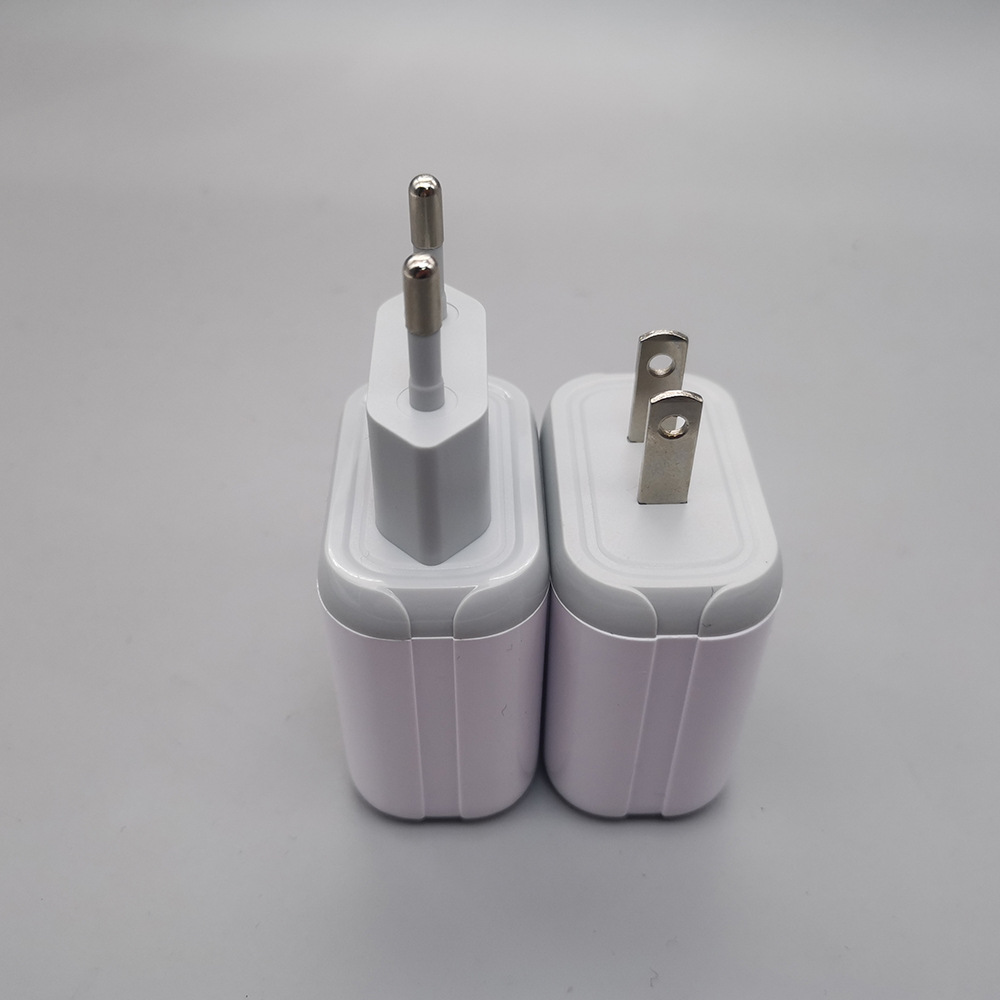 工厂批发 5v 手机充电器 2u 双口 欧规美规 适用于苹果华为 vivo