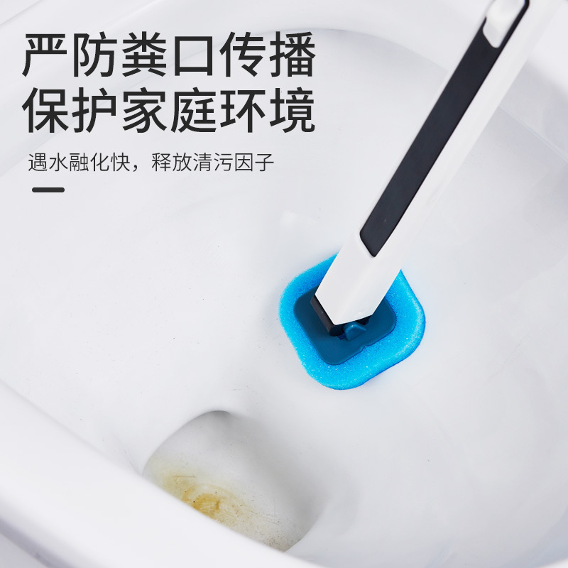 Foreign Trade Disposable Toilet Brush Replacement Head Toilet Cleaning Brush Sponge Head Wall-Mounted Toilet Cleaning Tool