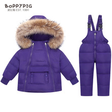 厂家直销欧美儿童羽绒服套装两件套滑雪服加厚童装婴儿外套羽绒服