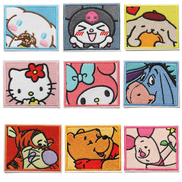 满绣卡通猫高货重工刺绣补丁布贴粉色可爱书包鞋帽衣服外套装饰贴