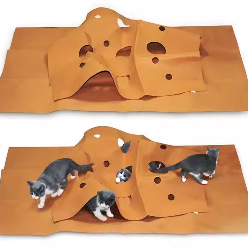 Felt Cat Training Mat Foldable Cat Tunnel Pet Agility Training Cat Toy Felt Training Mat