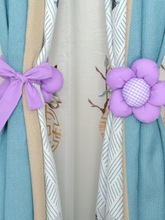 0A3T批发一对 韩版布艺花朵窗帘扣太阳花窗帘绑带捆绑扎花窗帘带