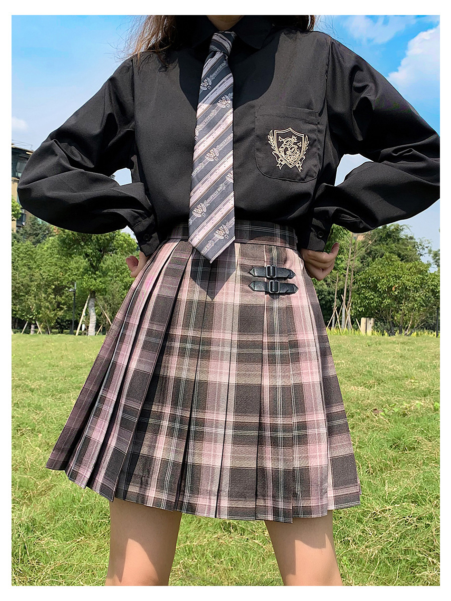 极夜之歌jk制服裙 兔姬舍 套装全套夏一套格裙