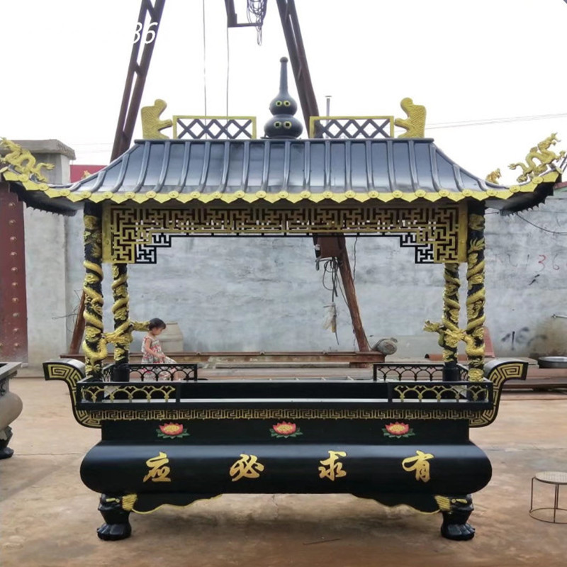 大型铸铜香炉带盖古董宝鼎寺庙道观一层二层多层铜鼎仿古香炉