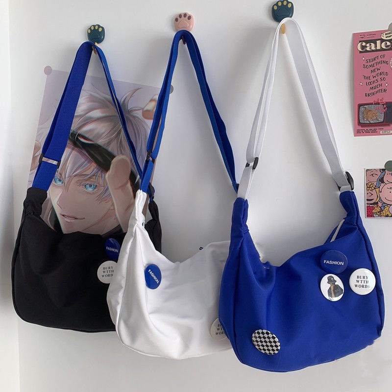 2022 New Japanese Fashion Brand Shoulder Bag Fashion Korean Style Ins Women's Bag Klein Blue All-Match Casual Messenger Bag
