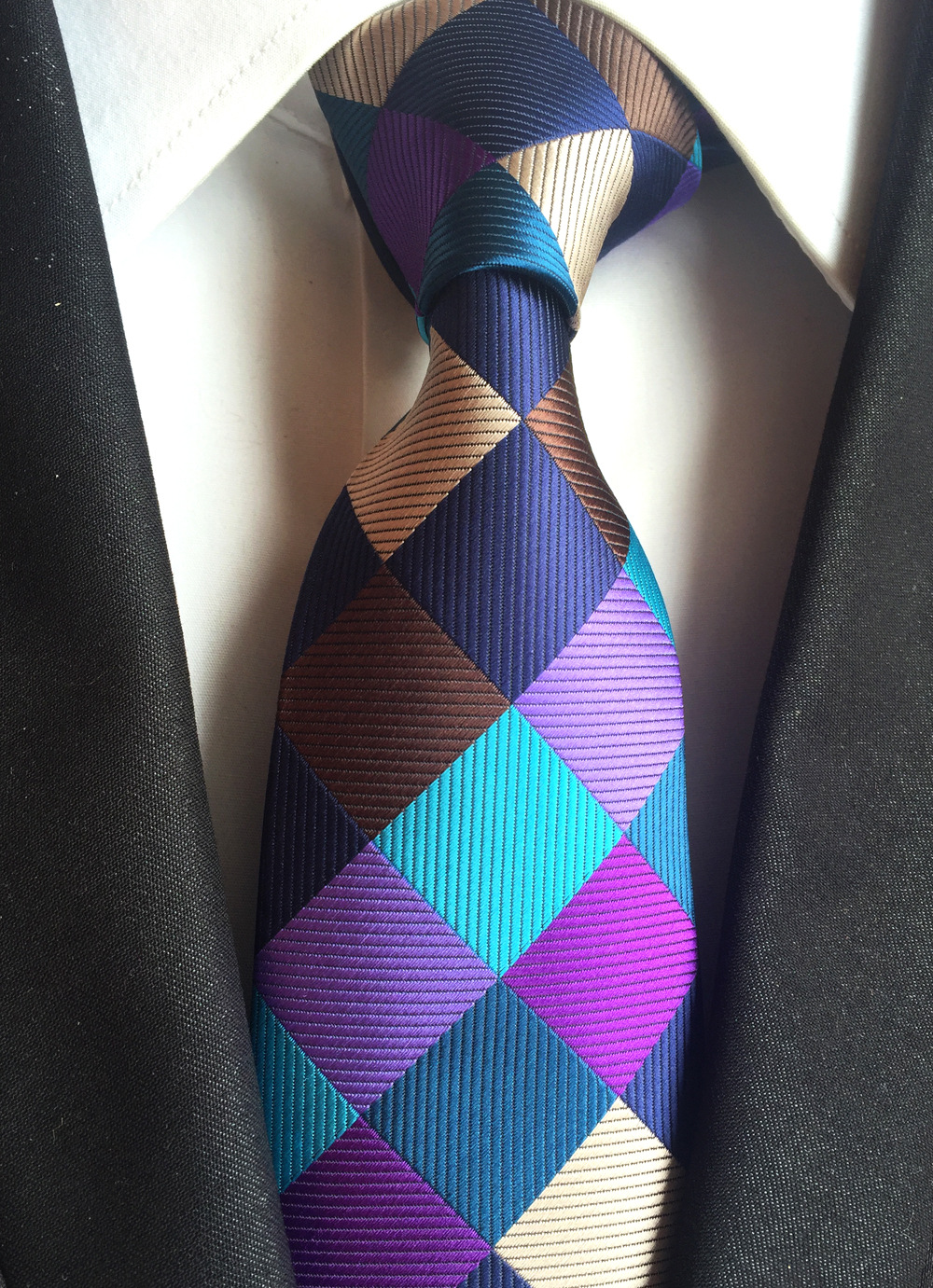 领带跨境供现货男款礼品提花正装领带织花拼色领带代批发