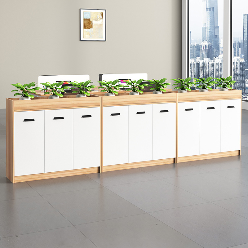 办公室花槽柜屏风隔断柜花柜地柜边柜绿植柜木质储物柜矮柜文件柜