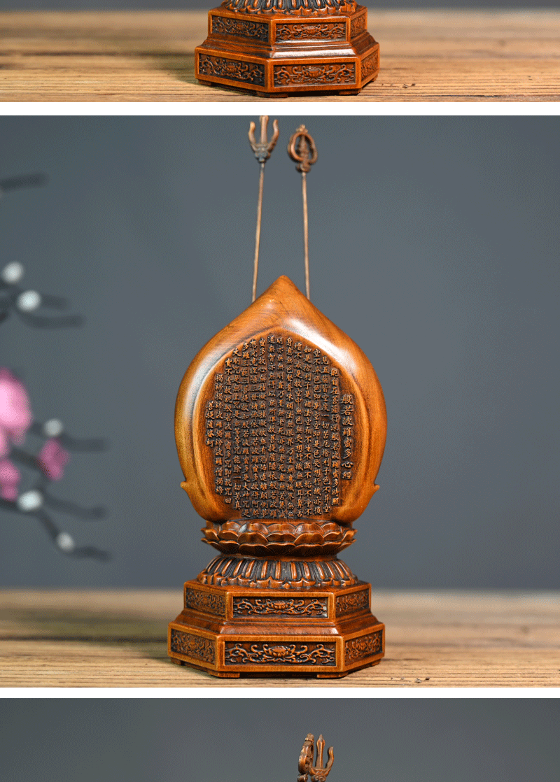 黄杨木坐莲花台千手观音佛像中式家居装饰人物客厅摆件送朋友礼物