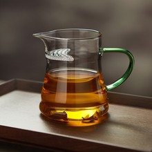 高硼硅玻璃月牙泡茶杯家用过滤一体公道杯茶水分离绿茶冲泡茶器