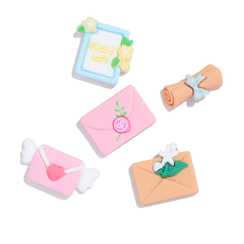 Cartoon Book Envelope Cream Glue DIY Phone Case Material Package Handmade Hair Accessories Resin Accessories Epoxy