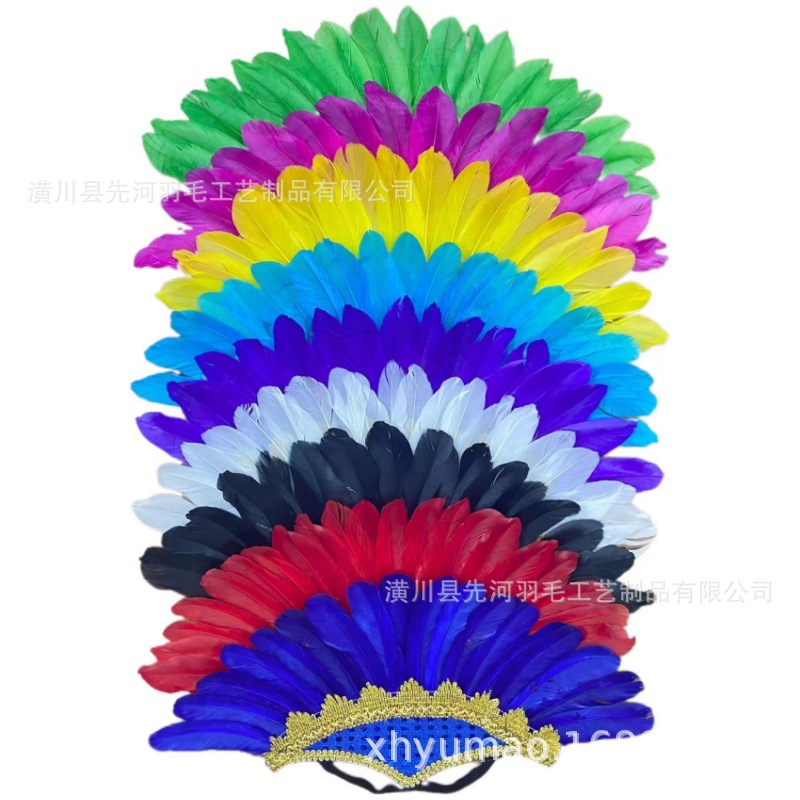 factory wholesale exotic true feathers headwear headband stage performance ball props clothing accessories