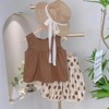 girl summer vest suit Female baby Korean Edition Wave Sweet Sleeveless Baby unlined upper garment Children's clothing 22350