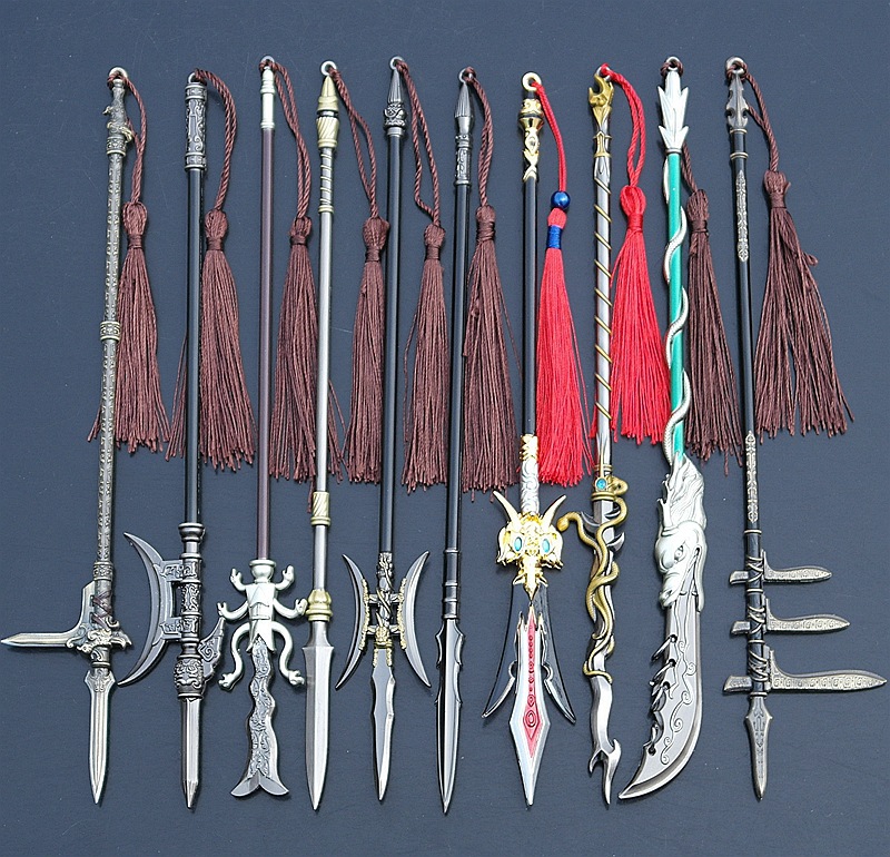 三国英雄武器青龙偃月刀方天画戟戈龙枪蛇矛黑龙枪手办兵器模型