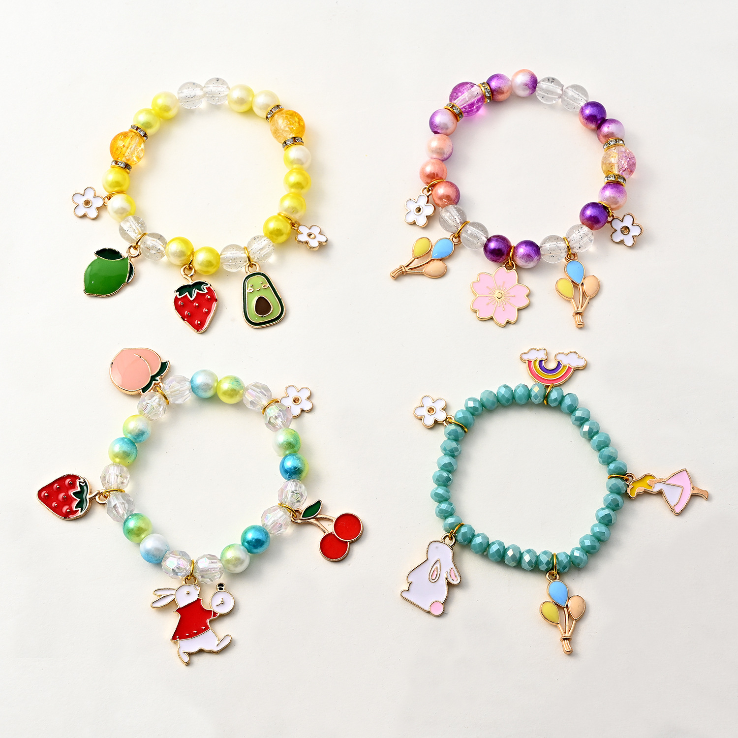儿童塑料手链女孩玩具 洋娃娃配件亚克力珠子串珠首饰地摊可定