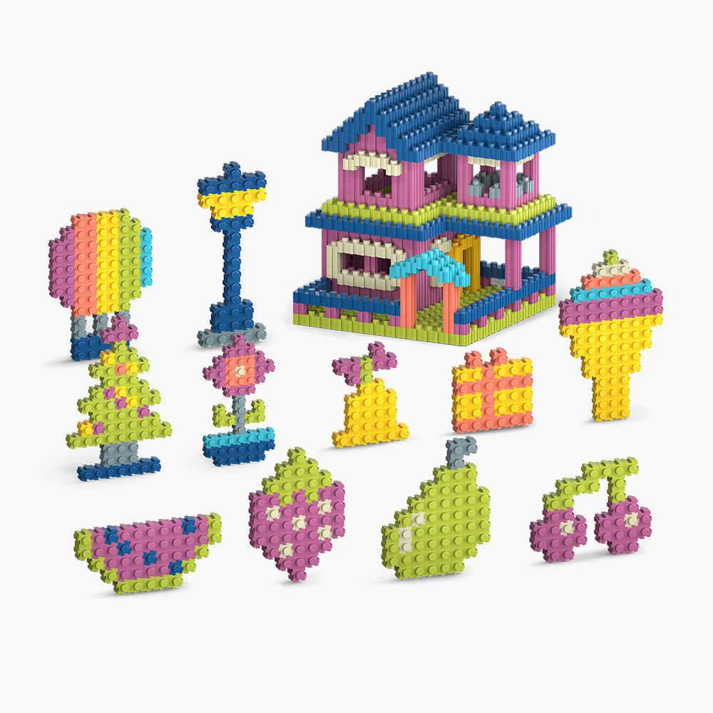 100pcs串联积木手提礼盒儿童趣味益智积木儿童diy拼装积木玩具送-阿里