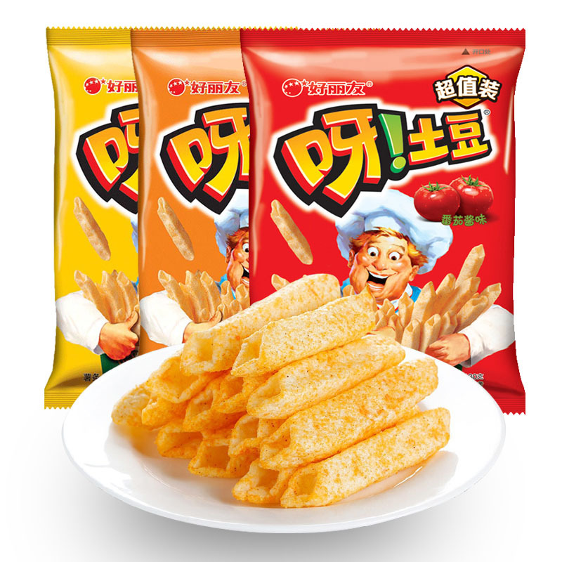 好丽友呀土豆番茄酱味70g休闲膨化薯片零食大礼包超市食品批发