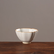 高端月白汝窑开片主人杯茶杯陶瓷品茗杯功夫茶茶盏单杯女个人专用
