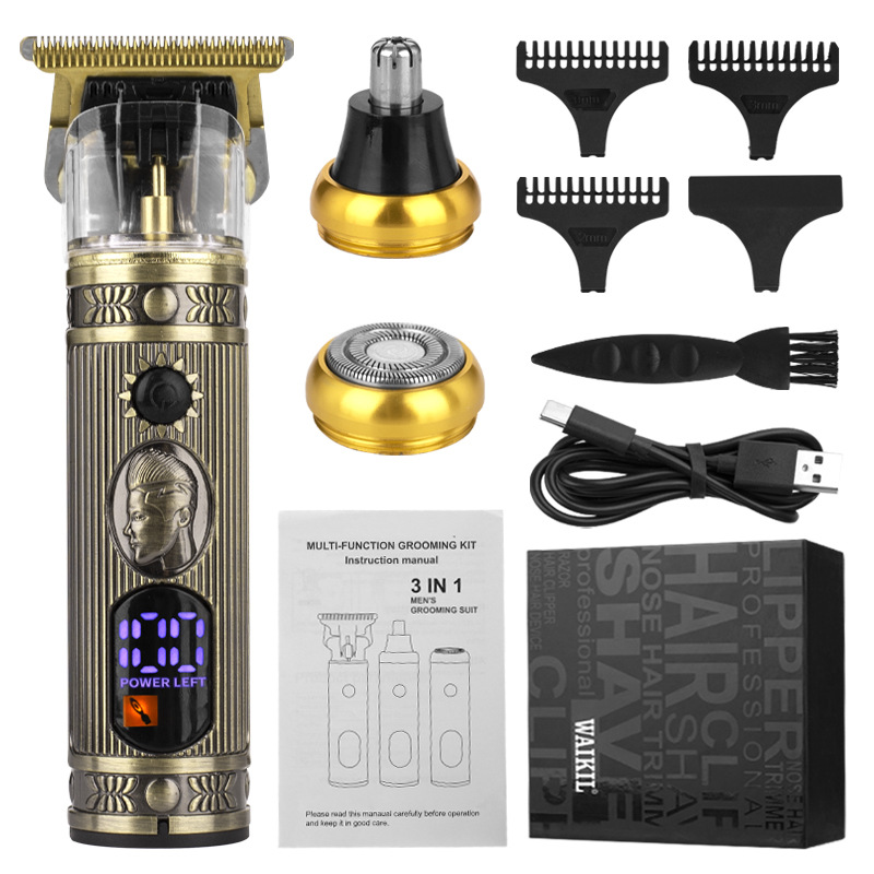 Multifunctional Hair Clipper Professional Combo Shaver Electric Oil Head Electric Clipper Six-in-One Rechargeable Hair Clipper