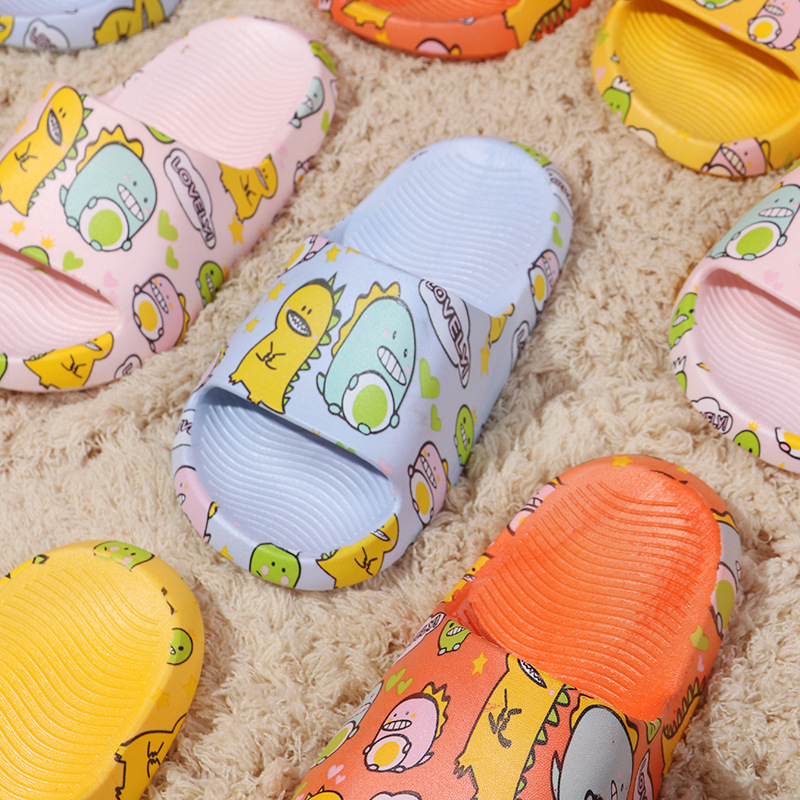 Summer New Children's Slippers Four Seasons Home Wear Fashion Cartoon Children's Shoes Bathroom Bath Dinosaur Slippers