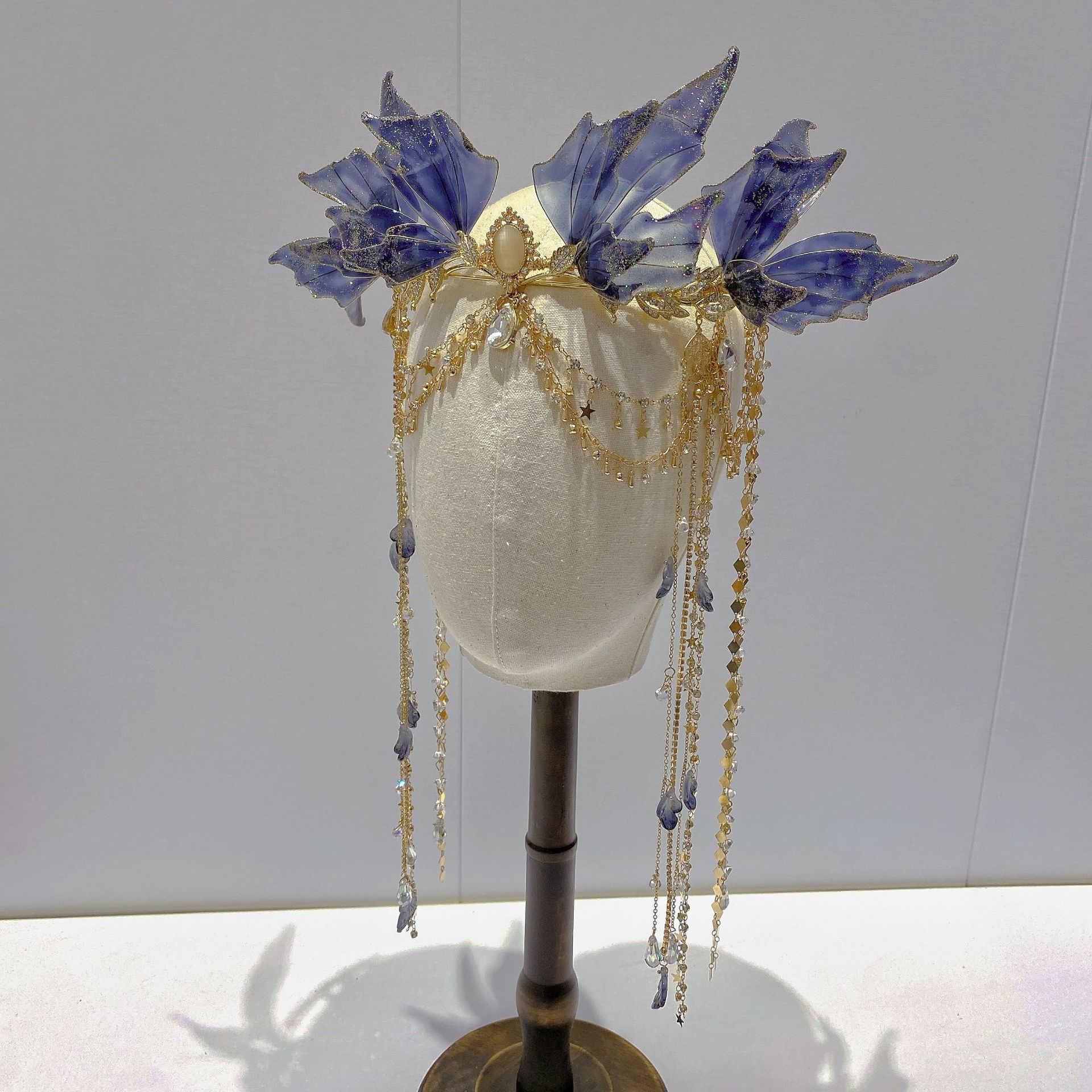 汉服头饰精灵人鱼发冠发饰古风汉服流苏西域步摇公主饰品套装_奥美