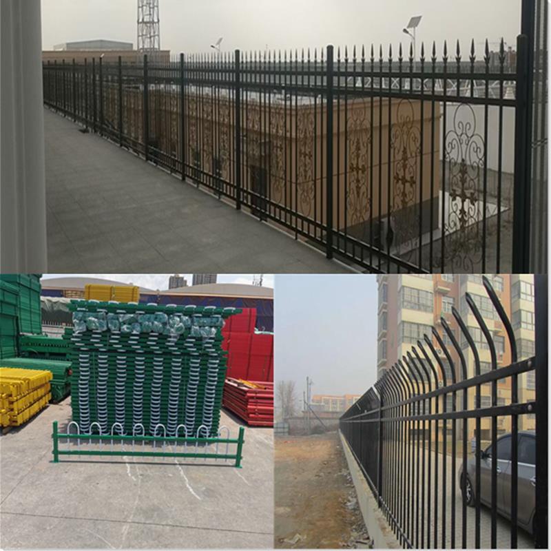 铁艺围墙护栏锌钢u型折弯草坪绿化带栅栏公园小区别墅庭院围栏杆