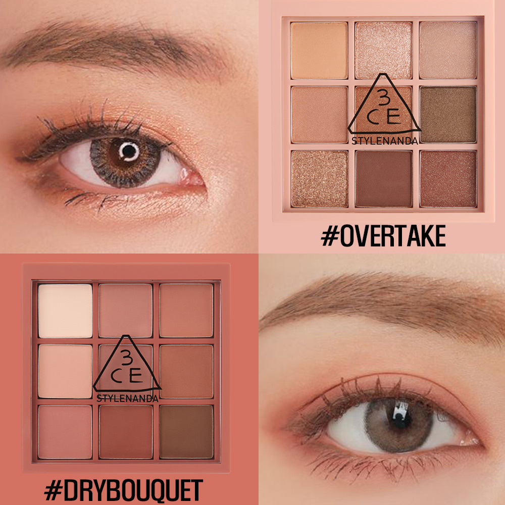3ce眼影盘ins超火九宫格9色overtake珠光大地色南瓜盘四色闪粉