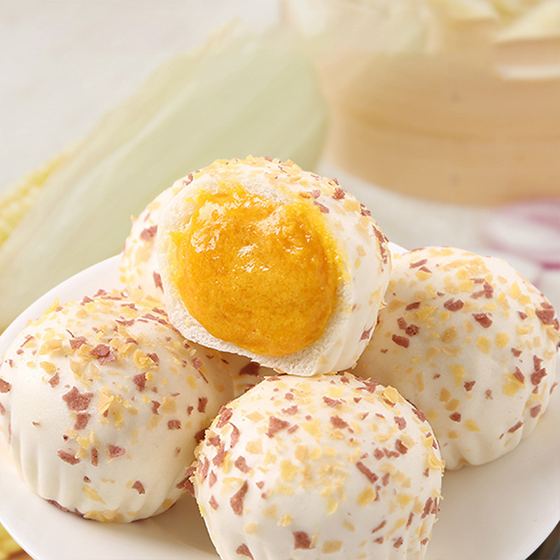 安井金麦流沙包 港式咸蛋黄流沙包点心早餐加热即食300克整箱批发