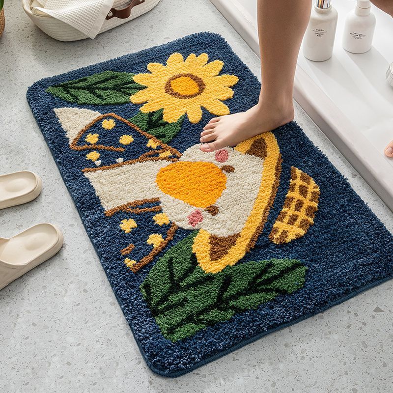 Cute Animal Plush Bathroom Absorbent Floor Mat Thickened Cashmere Non-Slip Quick-Drying Toilet Door Mat