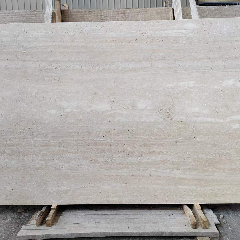 象牙白洞洞石大理石桌面洞石天然石材白色大理石楼梯台阶别墅装修