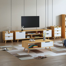 电视柜茶几组合客厅家用实木卧室简易小户型电视机柜北欧