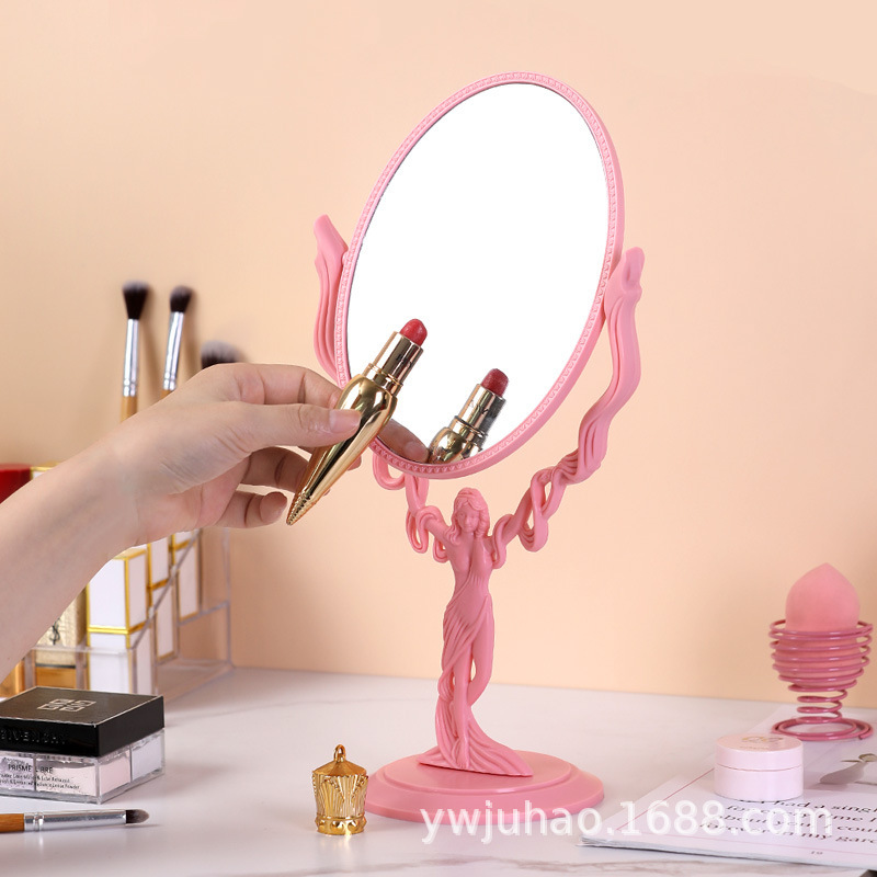 Manufacturers Customize Korean Style Double Mirror Cosmetic Mirror Desktop Double-Sided Makeup Mirror Cute Princess Mirror Fashion Table Mirror