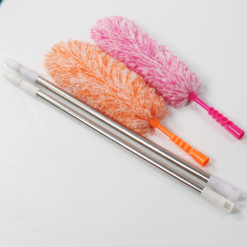 2022 New Retractable Multifunctional Five-Ring Handle Fiber Dust Brush Ceiling Cleaning Dust Cleaning Feather Duster