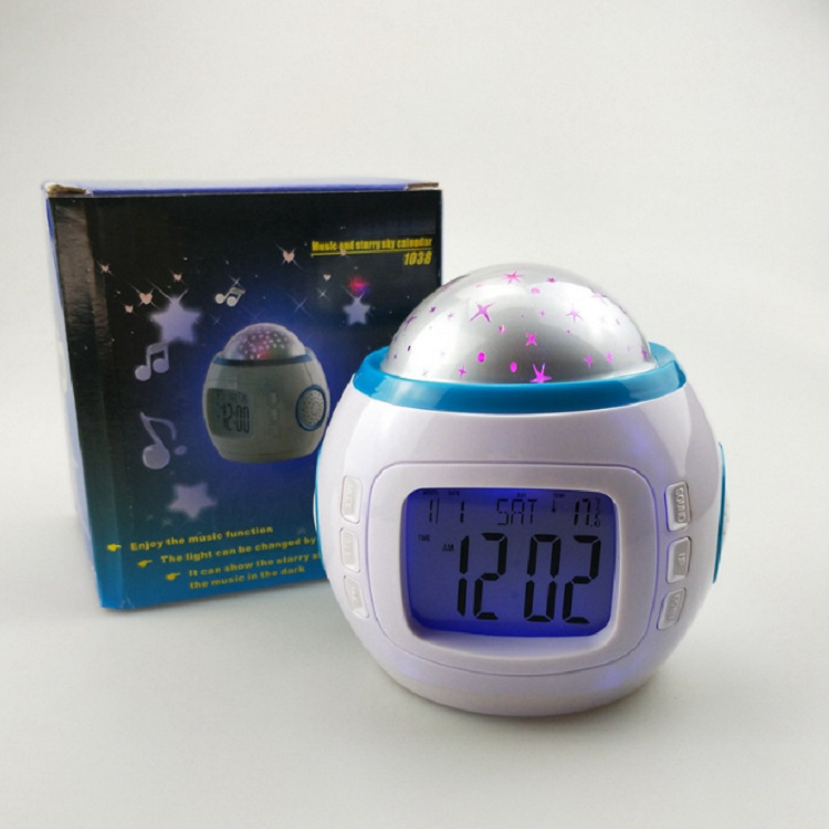 Student Household Bedroom Small Night Lamp LED Electronic Alarm Clock Creative Starry Sky Ball Clock Time Date Display