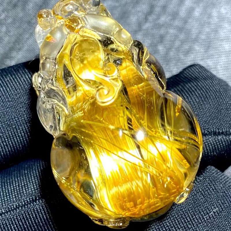 鸿硕晶天然钛晶貔貅吊坠男女款水晶挂件项链饰品礼品一物一图