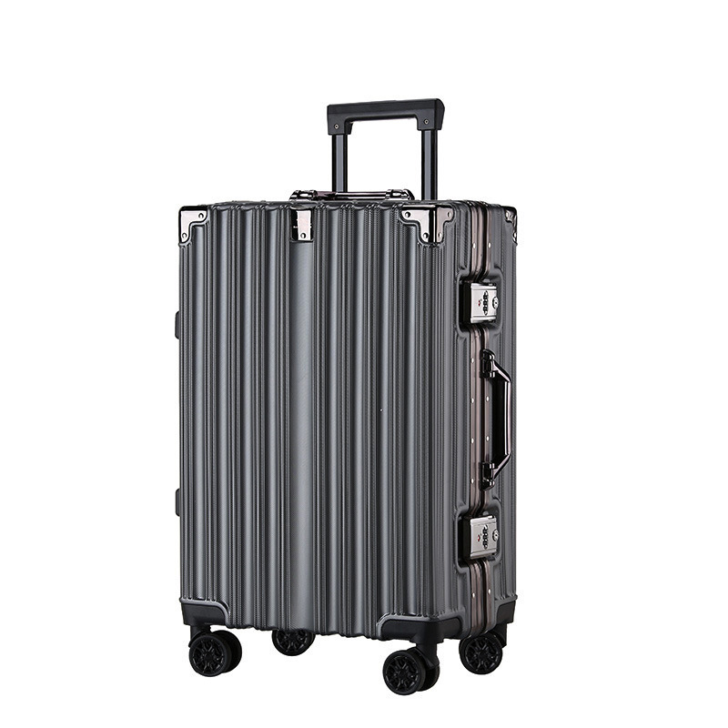 Factory Wholesale Retro Universal Wheel Aluminum Frame Suitcase Luggage Boarding Bag Men's and Women's 26-Inch 24-Inch Large Capacity Drawbar