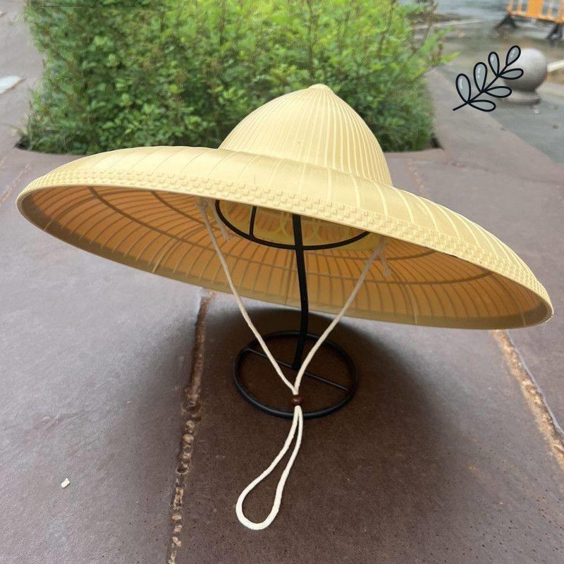 海南斗笠帽防水斗笠帽遮雨户外防晒男女通用四季可戴田园劳动大檐