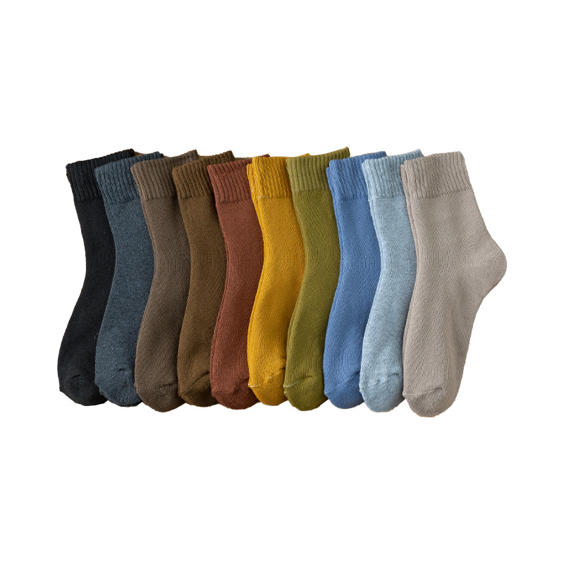 Women's Winter Terry-Loop Hosiery Pure Cotton Socks Fleece-Lined Thick Mid-Calf Length Socks Warm Bear Socks Autumn and Winter Terry Sock