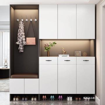 实木鞋柜门口进门靠墙换鞋凳一体入户玄关柜客厅隔断柜收纳储物柜