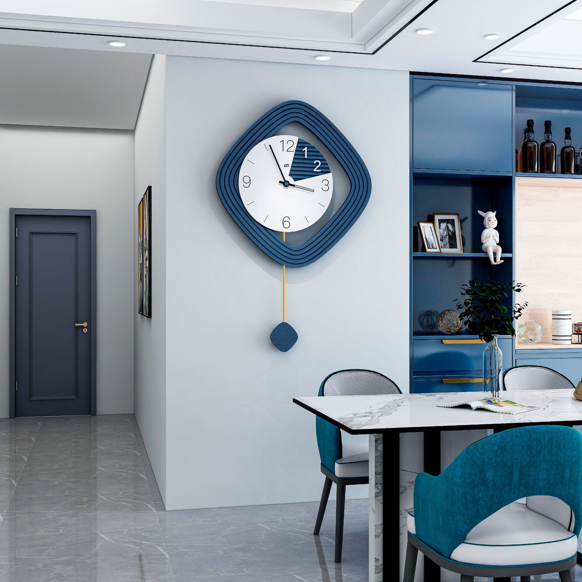 客厅静音简约挂钟家居装饰创意钟表北欧艺术挂表挂墙时钟跨境代发