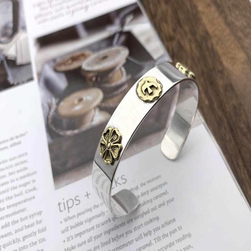 高桥吾郎goros三点金平打手镯950纯银日潮银饰工厂批发 一件代发