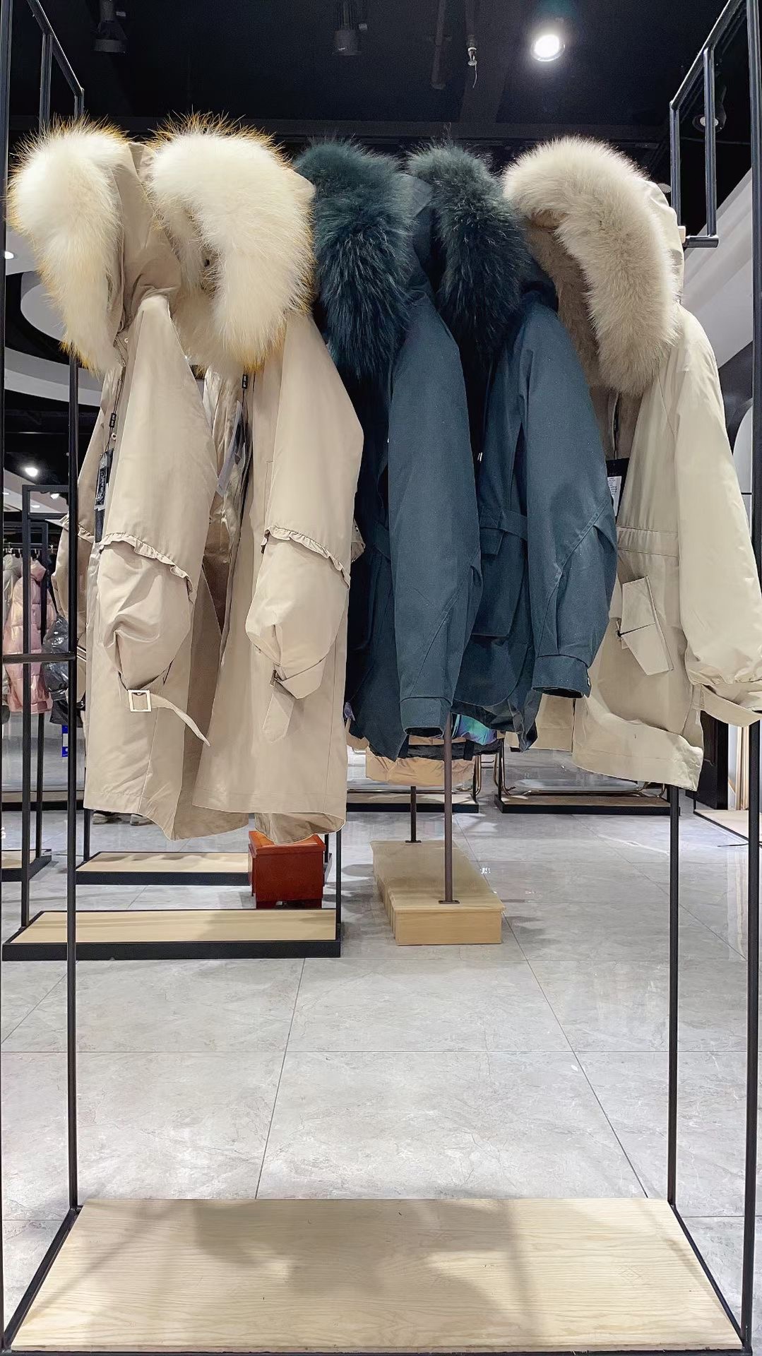 mini20年新款高端皮草可拆卸派克服超大狐狸毛领品牌折扣女装尾货