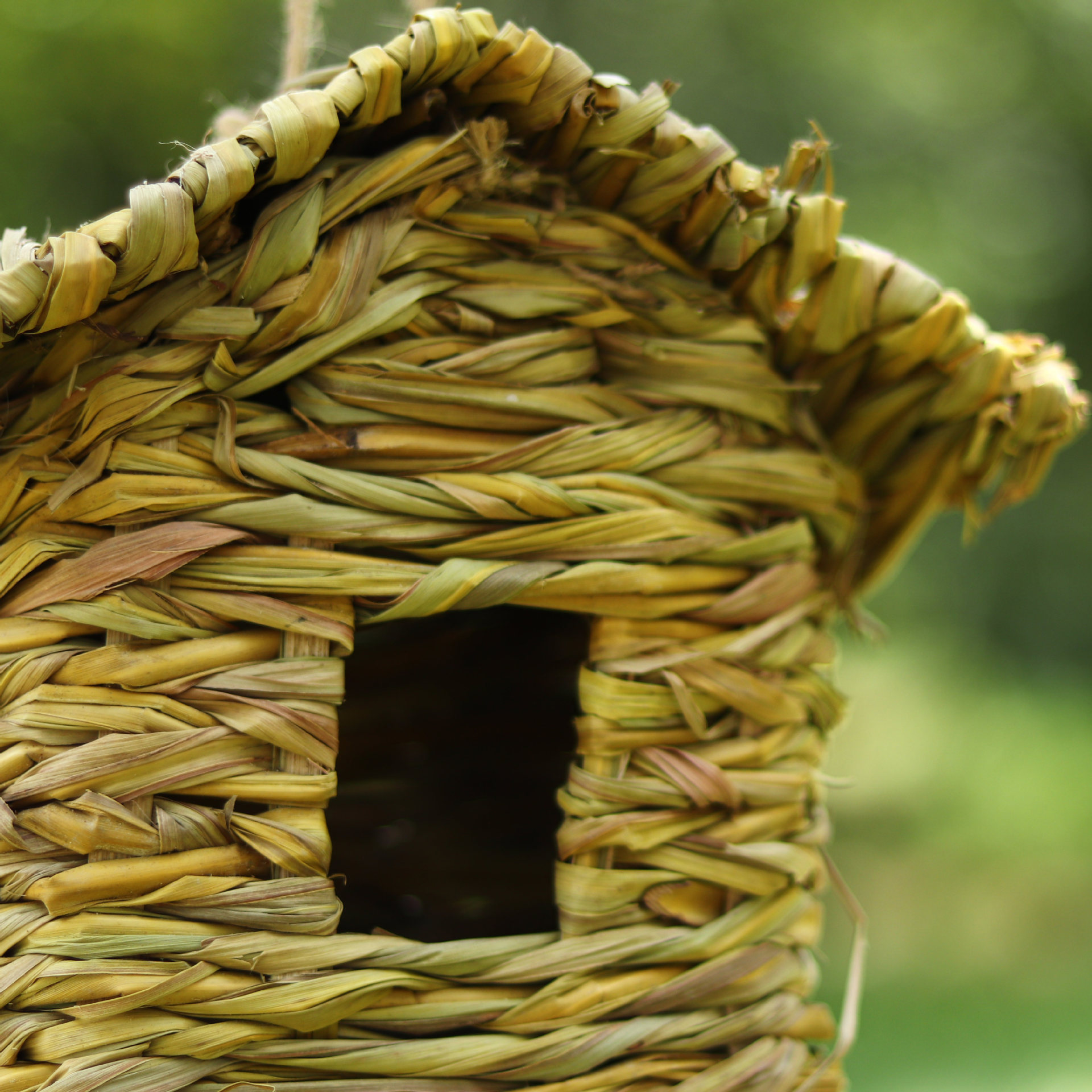草编窝手工编织品创意芙蓉草葫芦鸟屋园艺装饰宠物鸟巢 草编鸟窝