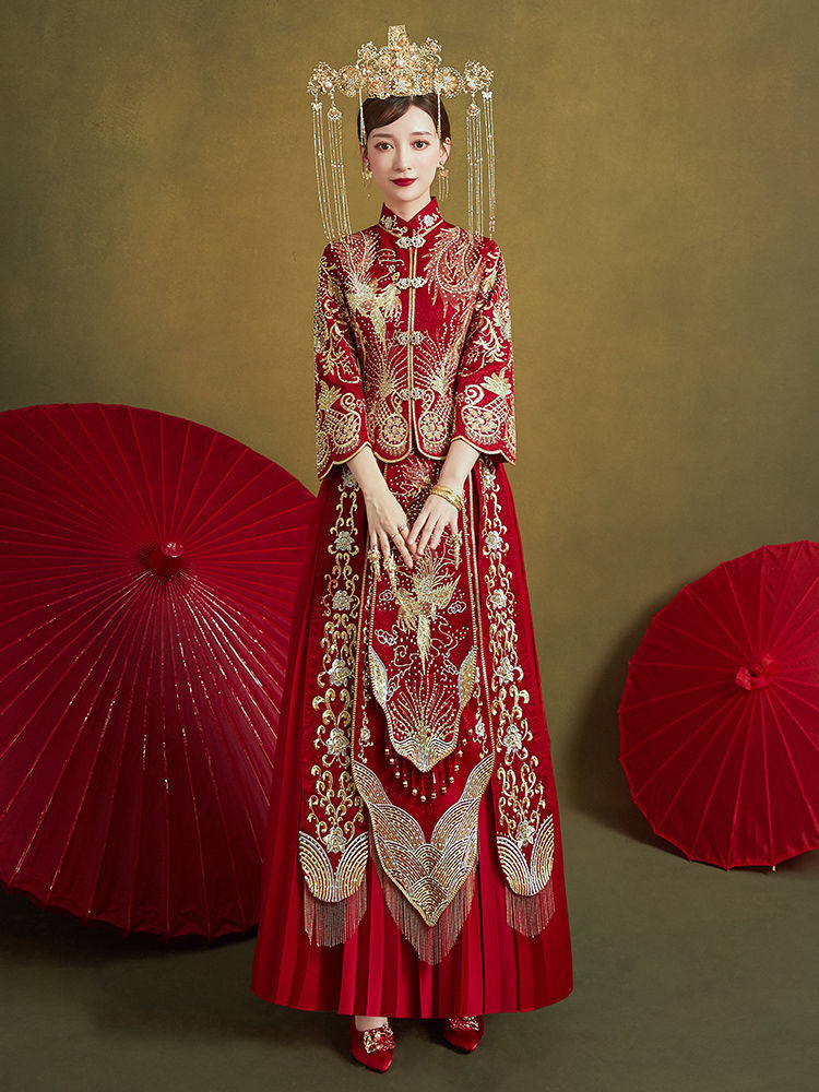 秀禾服新娘礼服2020新款情侣嫁衣中式结婚服风龙凤褂凤冠霞帔