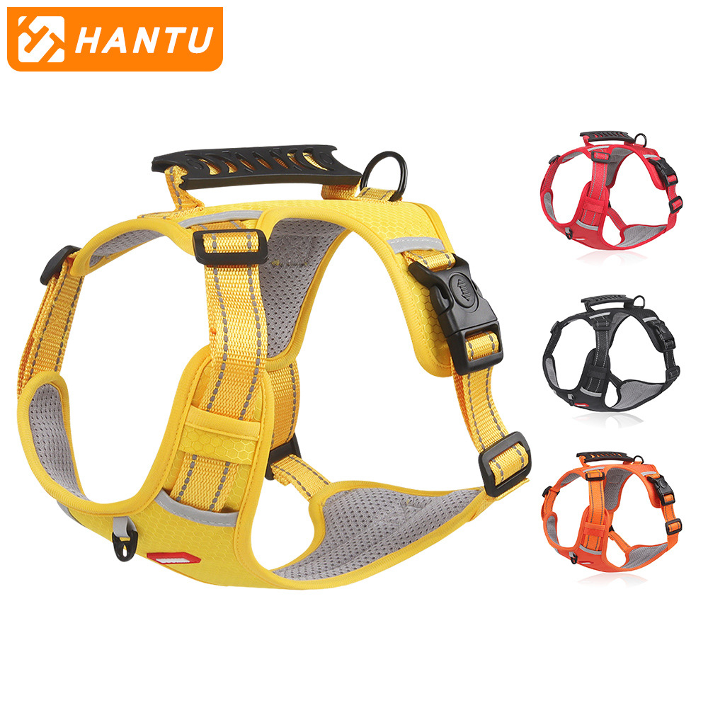 Cross-Border New Arrival Pet Harness Explosion-Proof Big Dog Chest and Back Reflective Commuter Dog Hand Holding Rope Dog Leash