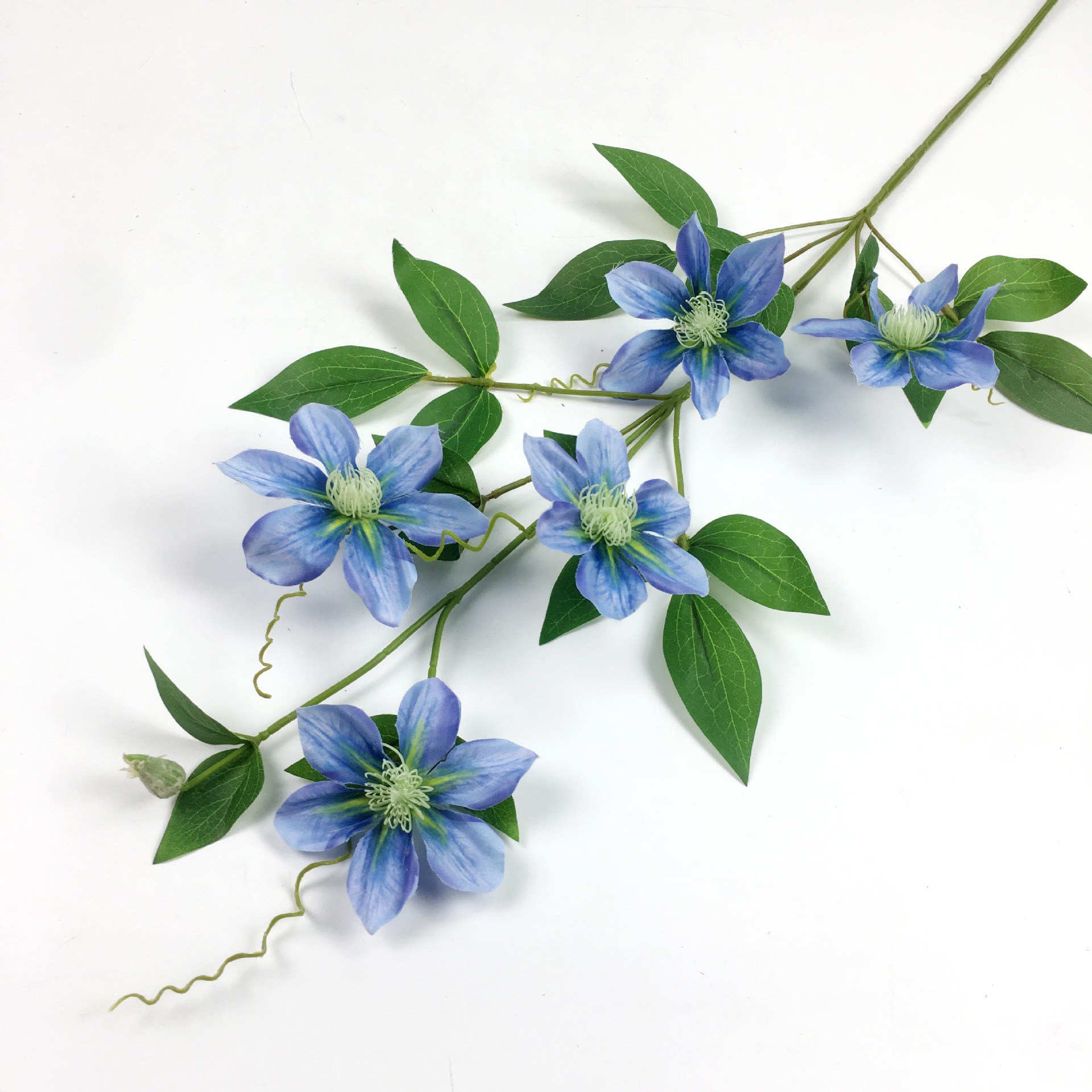 仿真单支迷你5头铁线莲 婚庆家居摄影样板房装饰仿真花人造花