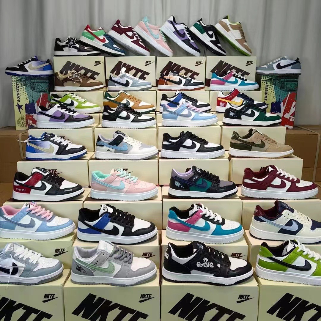 新款aj女鞋时尚百搭休闲板鞋齐码杂款整单批发直播摆地摊鞋子货源