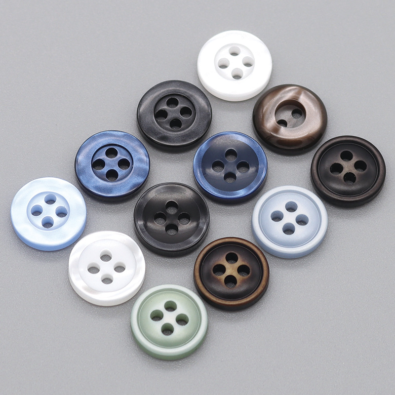 衬衫纽扣女白色圆形衣服扣百搭扣子树脂珠光衬衣钮扣雪纺衫内扣小