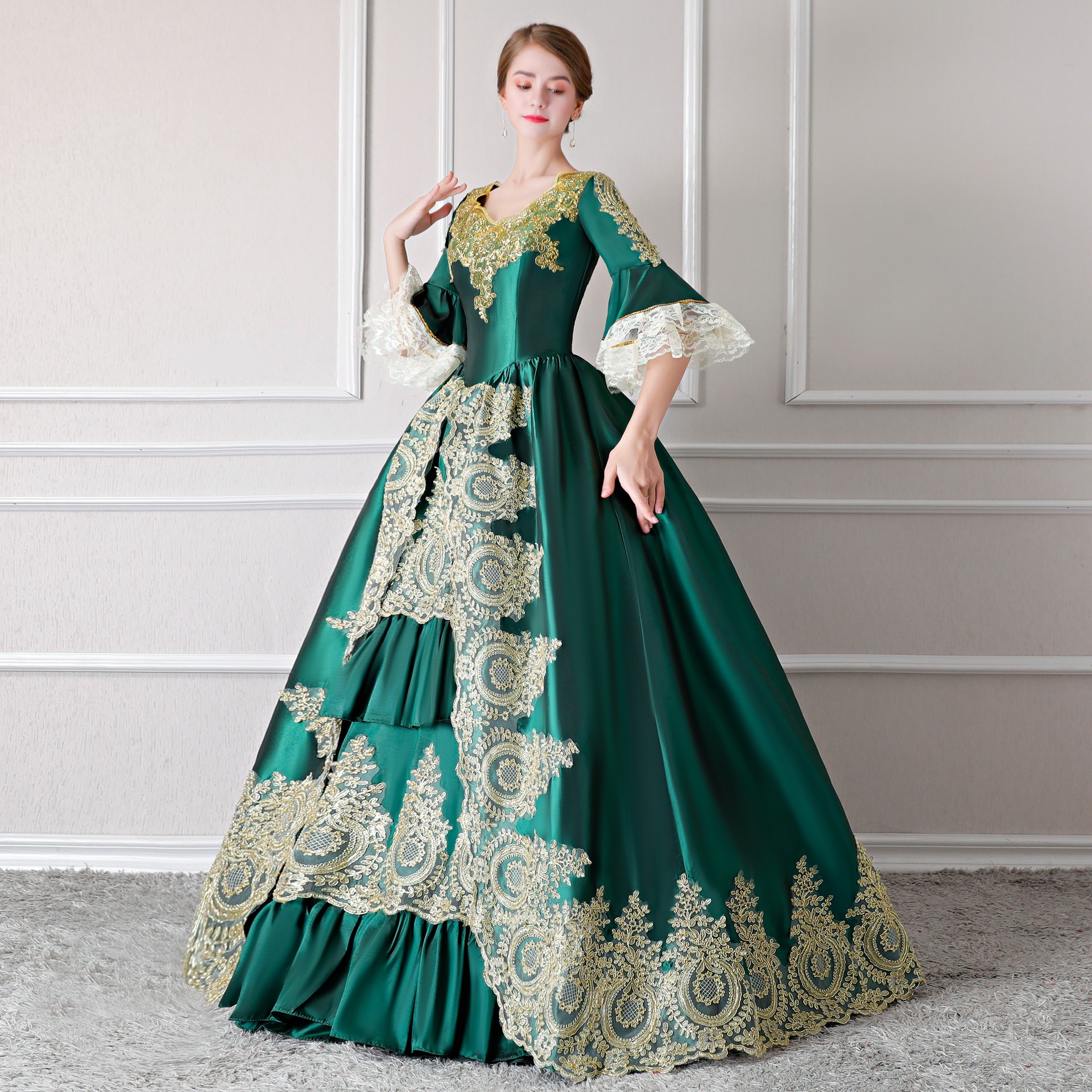 2022新款欧式宫廷演出服派对聚会舞台摄影写真主题主持晚会服装女