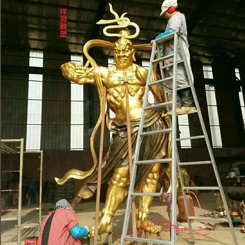 祥狮大型铸铜哼哈二将神像佛像门神大力士哼将郑伦哈将陈奇铜像
