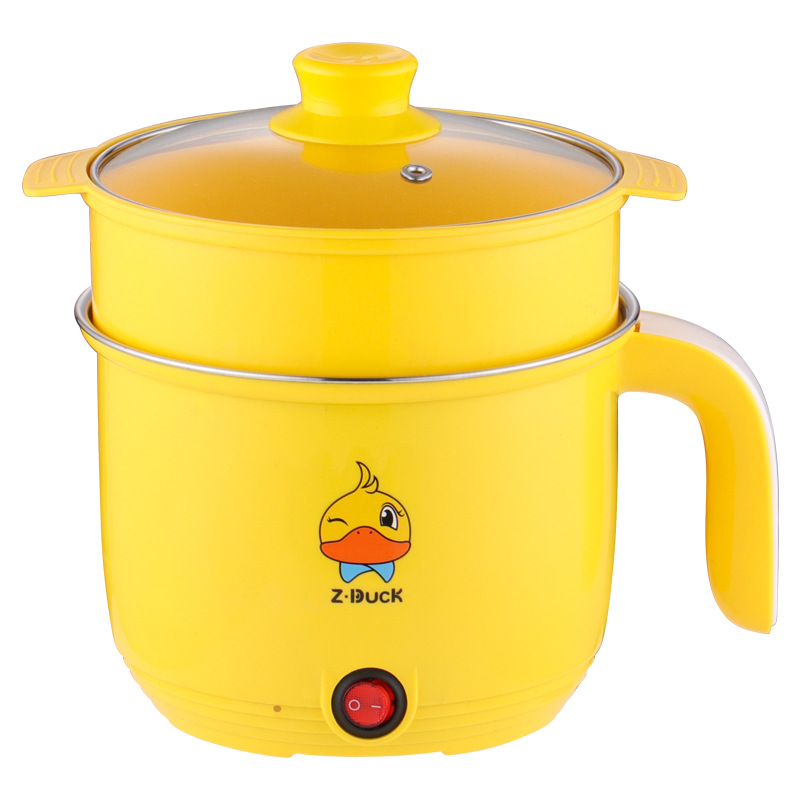 Small Yellow Duck Electric Food Warmer Mini Non-Stick Small Electric Pot Integrated Multifunctional Electric Caldron Student Dormitory Rice Cooker